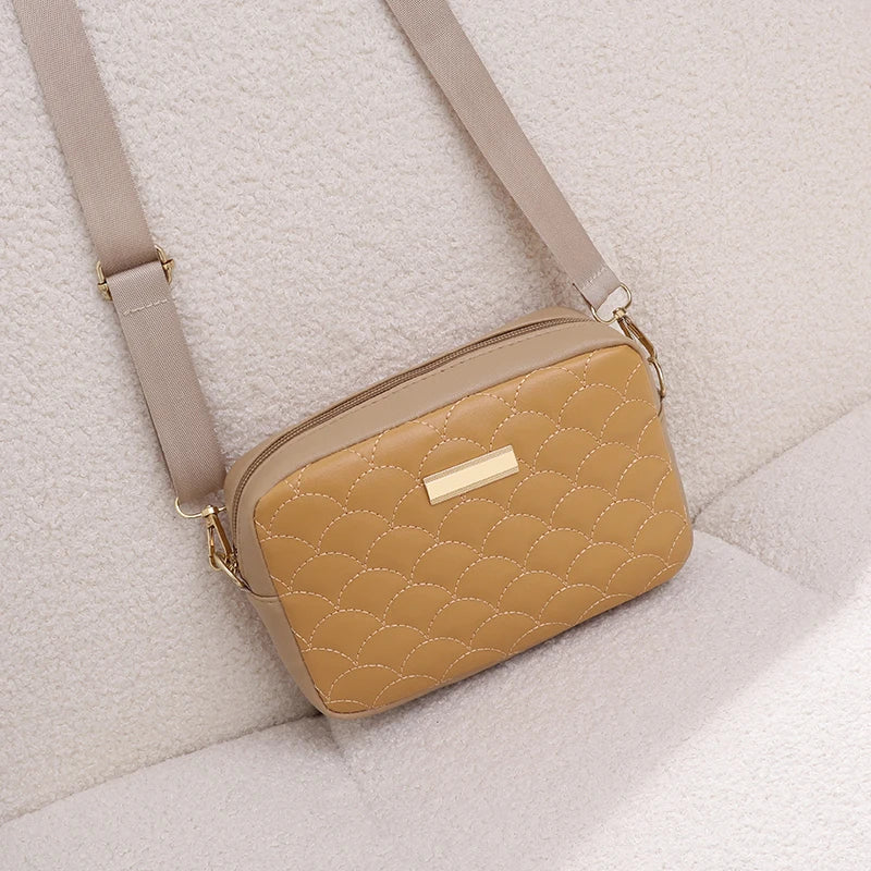 Solid Zipper High Shoulder Bag for Women