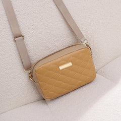 Solid Zipper High Shoulder Bag for Women