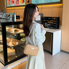 Solid Zipper High Shoulder Bag for Women