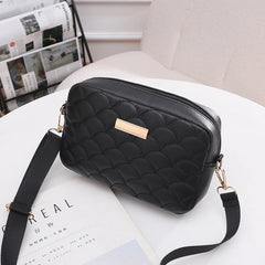 Solid Zipper High Shoulder Bag for Women