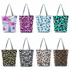 Leopard Print Shopping Bag For Women Handbags Shoulder Tote Bags