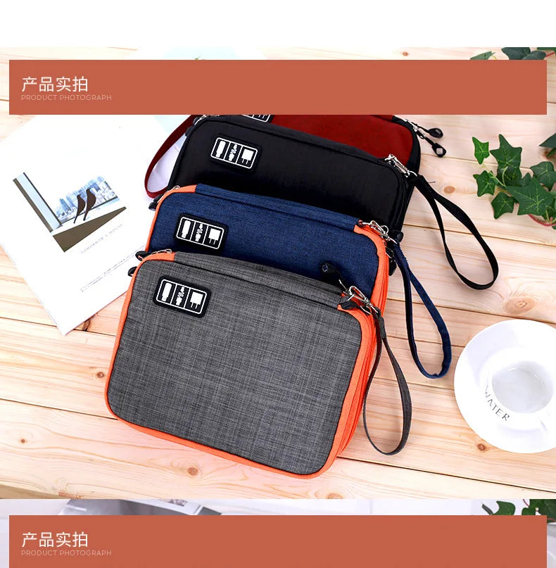 Waterproof Bag USB Data Cable Earphone Wire Pen Power Bank Travel Bag Kit Case