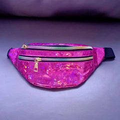 Silver Holographic Waist Bag Geometric Fanny Pack