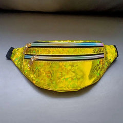 Silver Holographic Waist Bag Geometric Fanny Pack
