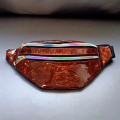 Silver Holographic Waist Bag Geometric Fanny Pack