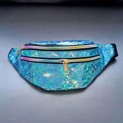 Silver Holographic Waist Bag Geometric Fanny Pack