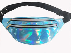 Silver Holographic Waist Bag Geometric Fanny Pack