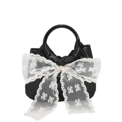 Lace Bow Women's Totes Bag Fashionable Handbag Sweet Summer Purses