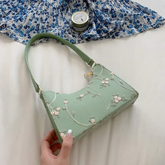 Floral Shoulder Bag for Women Soft PU Leather Girls Tote Bag