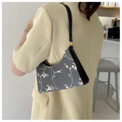 Floral Shoulder Bag for Women Soft PU Leather Girls Tote Bag
