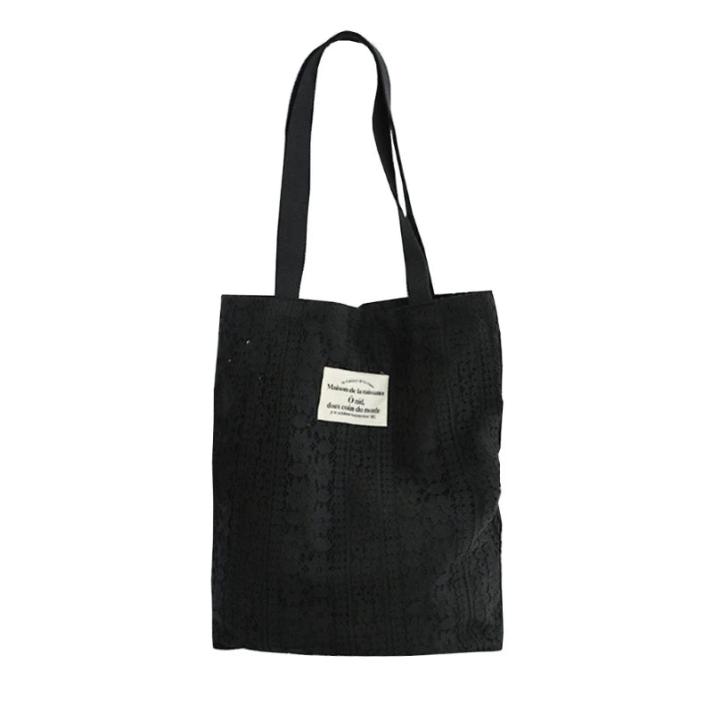 Lace Tote Bags Women Shoulder Bags Girl Canvas Spring Summer Shopping Bag