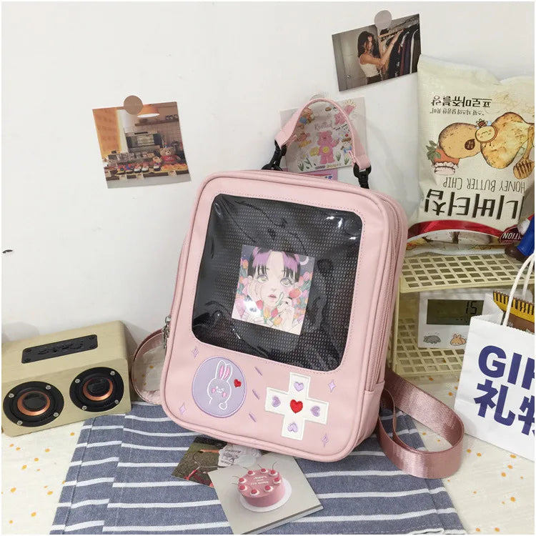 Ladies 3 Way Ita Bag Cartoon Student School Bag Game Console Lolita