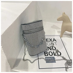 Diamonds Shoulder Bag Silver Crossbody Handbag