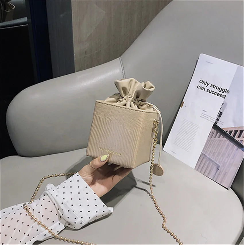 Ladies Drawstring Bucket Bag Mini Women's Bag