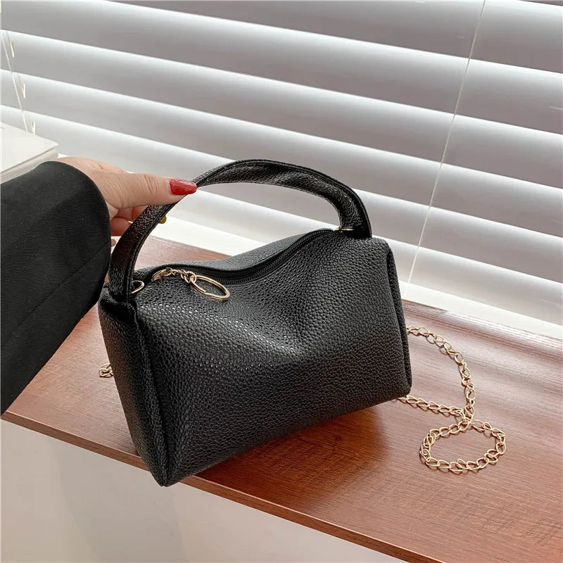 Lychee Pattern Women Shoulder Bag Small Square Mobile Phone Bag