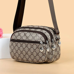 Ladies PU Leather Shoulder Bag Multi-layer Side Versatile Lady Crossbody Handbag