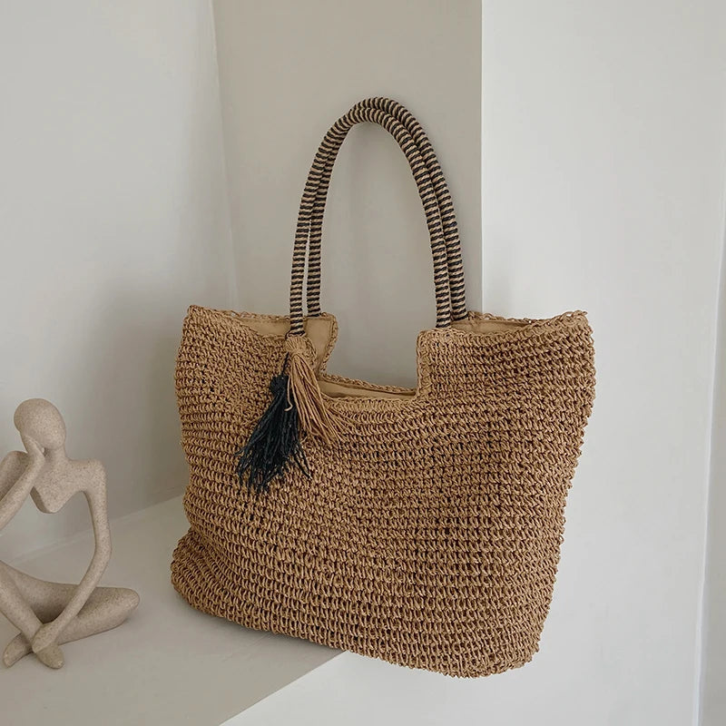 Straw Tassel Side Bags for Women - Summer Shoulder Bag