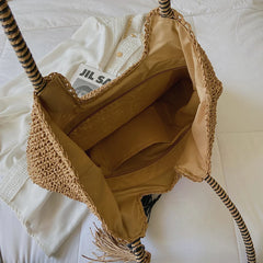 Straw Tassel Side Bags for Women - Summer Shoulder Bag