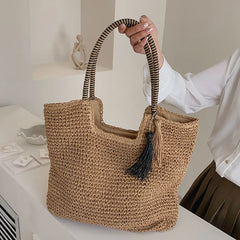 Straw Tassel Side Bags for Women - Summer Shoulder Bag