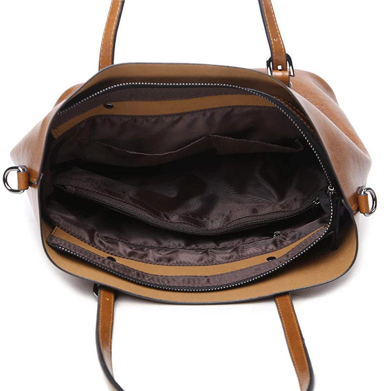 Women's Leather Handbags Spring Casual Tote Bag Big Shoulder Bag