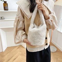 Soft Plush Purse Faux Fur Shoulder Bag Women's Party Tote Square Bags