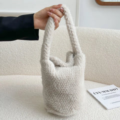 Soft Plush Purse Faux Fur Shoulder Bag Women's Party Tote Square Bags