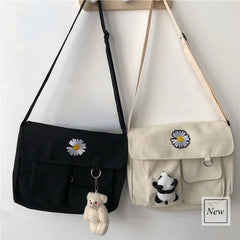 Canvas Cover Shoulder Crossbody Bag for Women