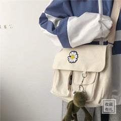 Canvas Cover Shoulder Crossbody Bag for Women