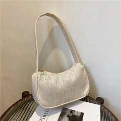 Vintage Canvas Underarm Bag Zipper Clutch Purse Small Handbags