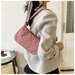 Vintage Canvas Underarm Bag Zipper Clutch Purse Small Handbags