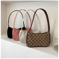 Vintage Canvas Underarm Bag Zipper Clutch Purse Small Handbags
