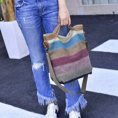 Ladies Canvas Tote Messenger Handbag Crossbody Bag