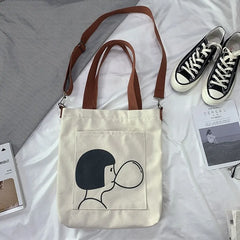 Casual Shoulder Bag Female Cross Body Tote Bag Handbag Cotton Cloth Shopper Bag