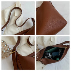 Casual Leather Shoulder Bags Soft Fabric Zip Ladies Messenger Bags