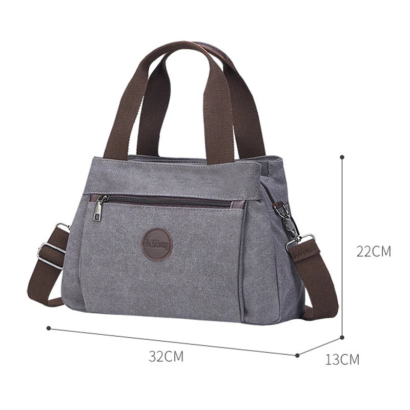 Casual Vintage Canvas Shoulder Bag Large Capacity Handbags