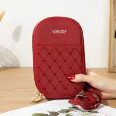 Women's Embroidered Cell Phone Crossbody Bag Zip Wallet Purse
