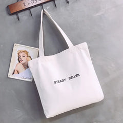 Canvas Tote Bag Cotton Shopping Travel Women Folding Shoulder Shopper Bags