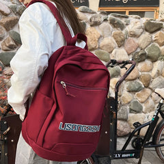 Nylon College Backpack for Women School Travel Laptop Book Bag