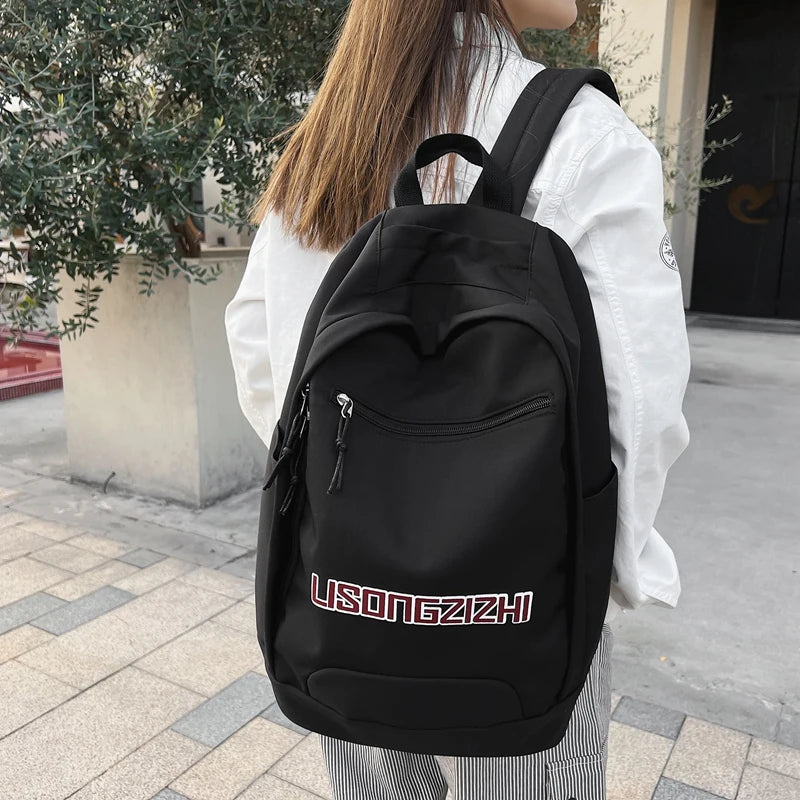 Nylon College Backpack for Women School Travel Laptop Book Bag