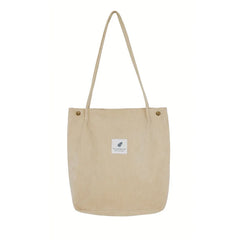 Women Corduroy Shoulder Bag Casual Large Capacity Canvas Handbag