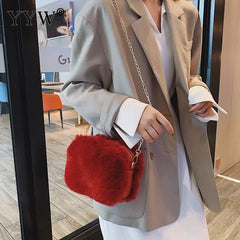 Sweet Plush Crossbody Bag Mini Soft Pink Travel Small Handbag Purses