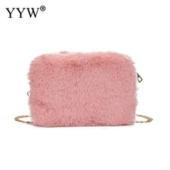 Sweet Plush Crossbody Bag Mini Soft Pink Travel Small Handbag Purses
