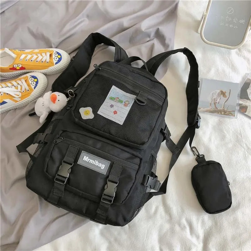 Retro Fashionable School Bag For Teenage Girls Notebook Backpack