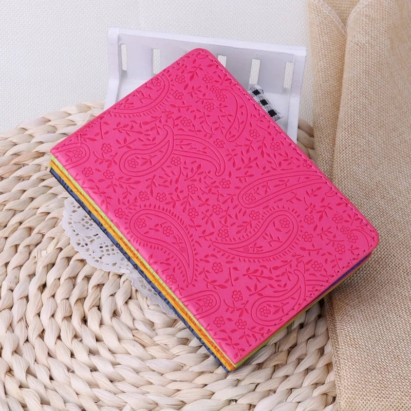 Lavender Leather Passport Cover Holder Thin Travel Case