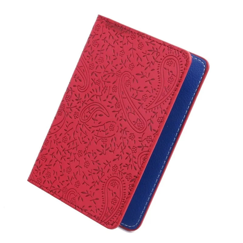 Lavender Leather Passport Cover Holder Thin Travel Case