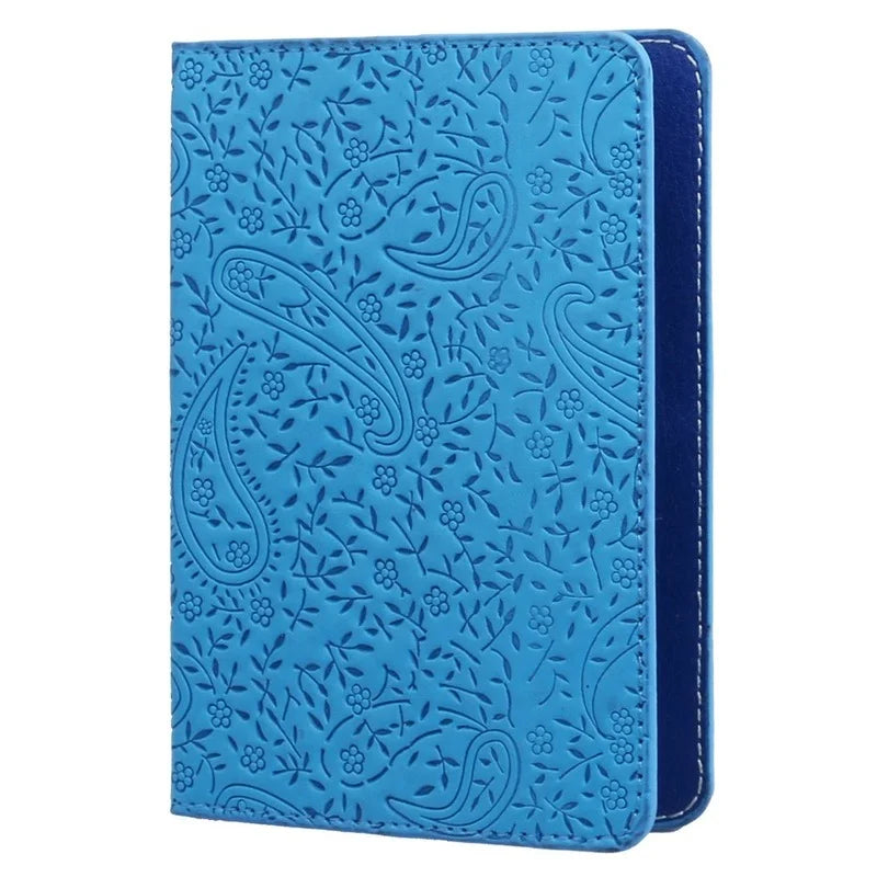 Lavender Leather Passport Cover Holder Thin Travel Case