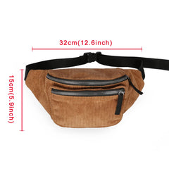 Women's Canvas Fanny Pack Street Money Banana Phone Chest Bag