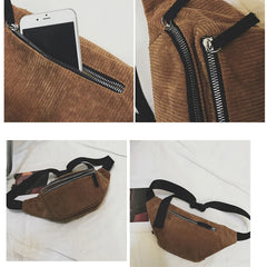 Women's Canvas Fanny Pack Street Money Banana Phone Chest Bag