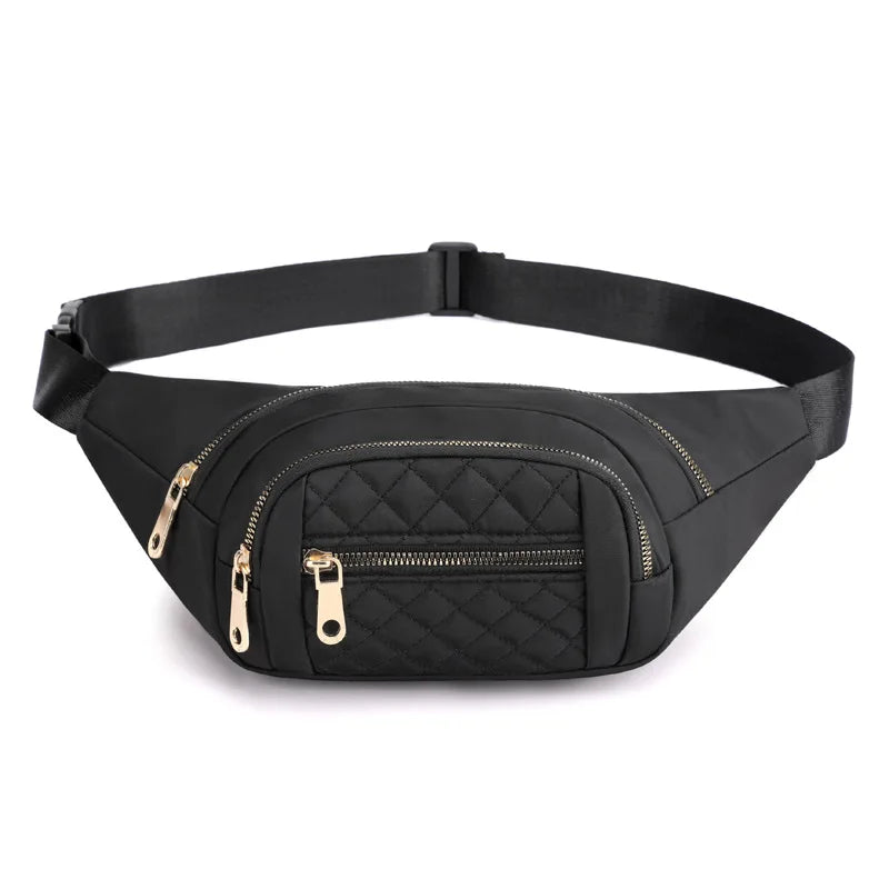 Ladies Nylon Fanny Pack Vintage Street Money Banana Phone Chest Bag