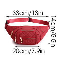 Ladies Nylon Fanny Pack Vintage Street Money Banana Phone Chest Bag